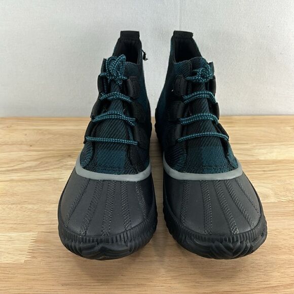 SOREL Out N About Plus Duck Boot- Black/ Teal Plaid- Size 10 M- NIB - Picture 2 of 8